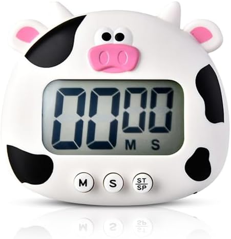 Cute Cartoon Animal Timer, Digital Kitchen Timer Magnetic Countdown Timer with on Off Switch and Large LCD Display for Cooking, Baking, Classroom Supplies