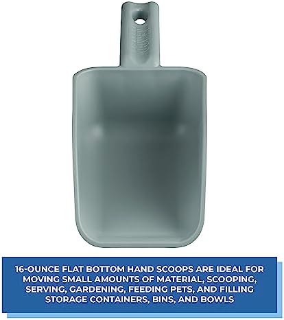 Vikan Remco 630088 Color-Coded Plastic Hand Scoop - BPA-Free Food-Safe Kitchen Utensils, Restaurant and Food Service Supplies, 16 oz, Gray