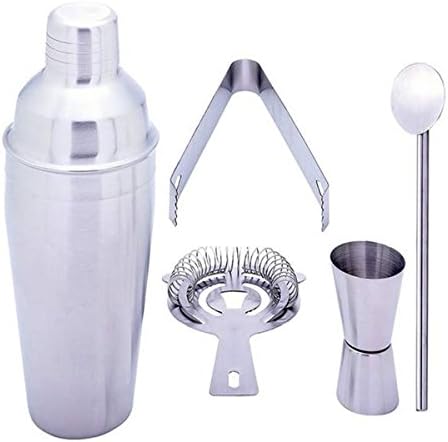Gifts Infinity 7 Piece Stainless Steel Bar Set - 18.5 oz Martini & Cocktail Shaker, Stirrer, Strainer, Double Jigger, and Ice Tongs. (1)