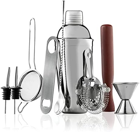 FineDine Stainless Steel Cocktail Shaker Set, 10-Piece Bartender Kit