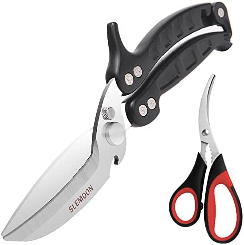 Heavy Duty Kitchen Poultry Shears Black,2pcs set