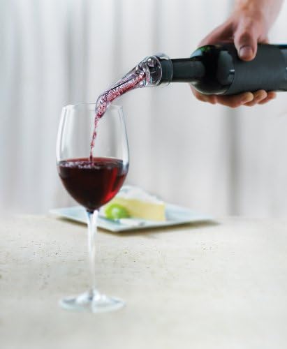 Trudeau Aroma Aerating Pourer with Stand Red Wine Bottle Aerator Spout,