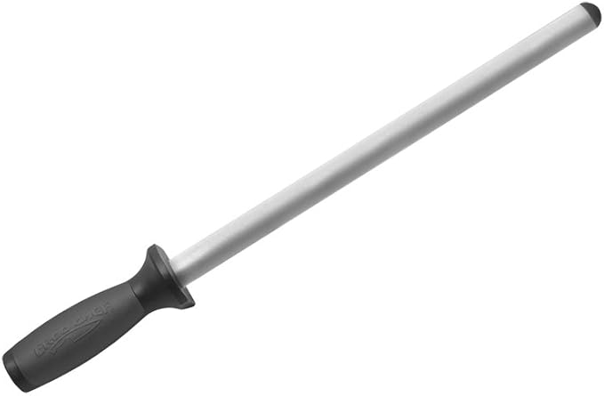 Ergo Chef Pro Series Diamond Knife Sharpening Steel Rod 12-Inch, Professional Kitchen Knife Blade Sharpener, Knife and Scissor Honer, Ergonomic Handle