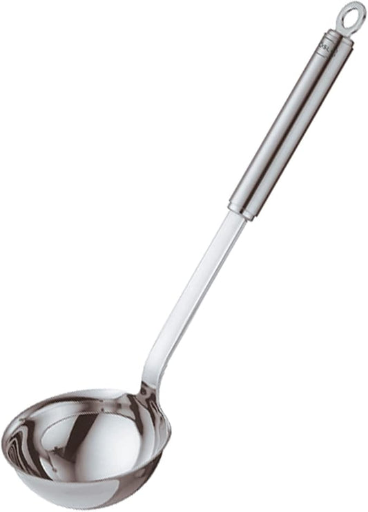 Rösle Stainless Steel Ladle with Pouring Rim, Round Handle, 5.4 Ounce (10609)