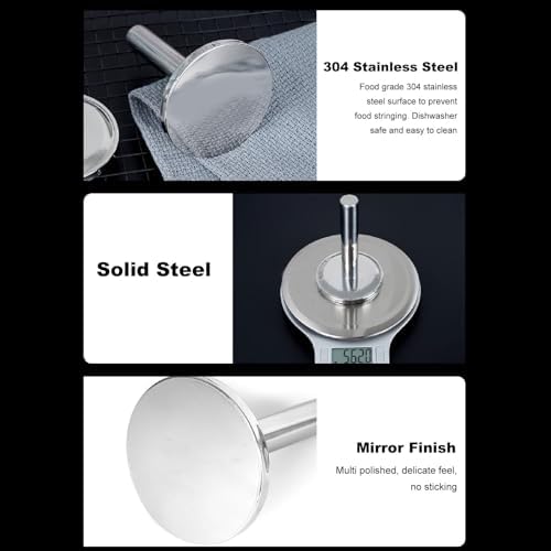 Meat Tenderizer, Meat Pounder Stainless Steel Meat Hammer Kitchen Meat Mallet Cooking Mallet Food Mallet for Chicken Veal Cutlets Steak