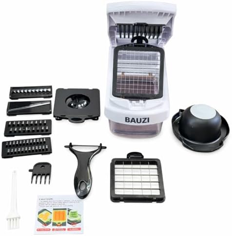 12-in-1 ABS Vegetable Chopper, Onion Cutter with Container, Food Slicer Dicer & Grater, Multifunction Kitchen Gadget for Fruits & Vegetables, BPA Free