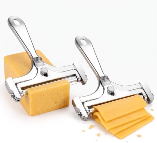 Boao 2 Pack Wire Cheese Slicer Stainless Steel Adjustable Cutter,Silver