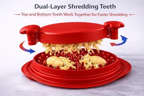 Chicken Shredder Tool Twist – Large Meat Shredder for Chicken Breast, Fast Manual Chicken Shredder Tool for Pulled Pork, Dishwasher Safe Handheld Meat Shredding Tool for Kitchen & BBQ