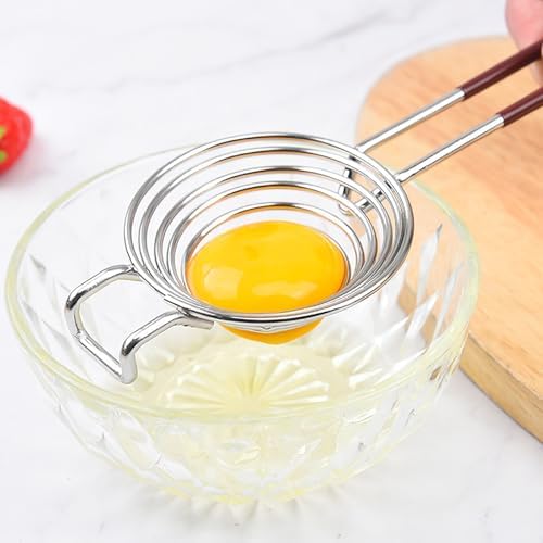 Stainless Steel Egg Separator,Extended Handle Egg Yolk Separator Egg Separator Egg Yolk White Divider Easy Storage for Kitchen Baking Tool