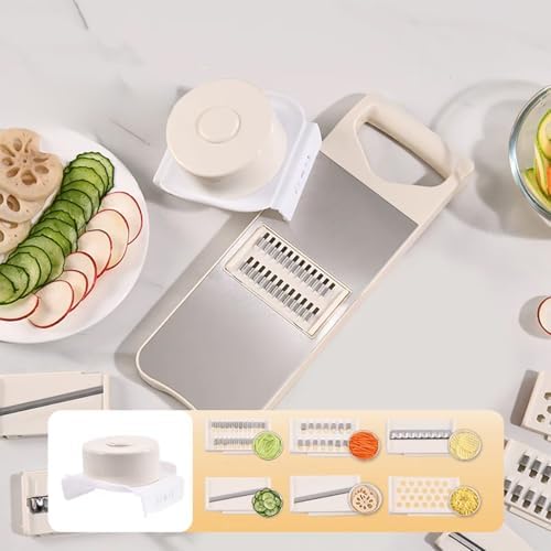 NACOLUS 6-Blade Mandoline Slicer for Kitchen with Waffle Fry Cutter