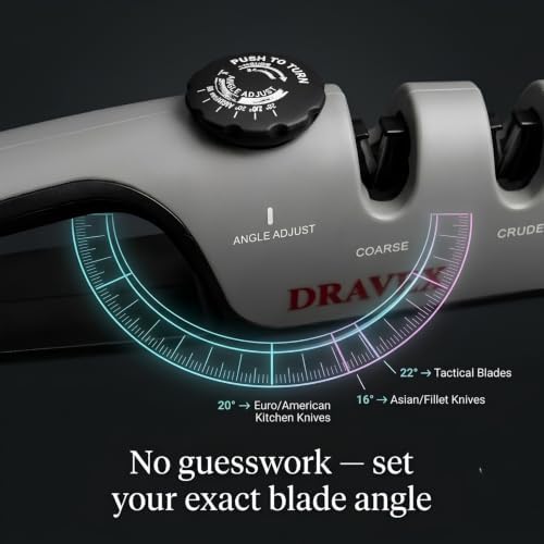 DRAVEX 4-Stage Professional Knife Sharpener Adjustable Angle Guide