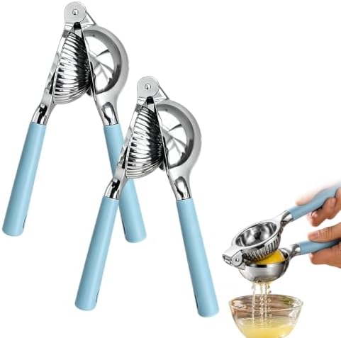 Heavy-Duty Stainless Steel Lemon Squeezer, Effortless Citrus Juicing with Ergonomic Handles, Ideal for Home Kitchens & Bar Use，2pcs