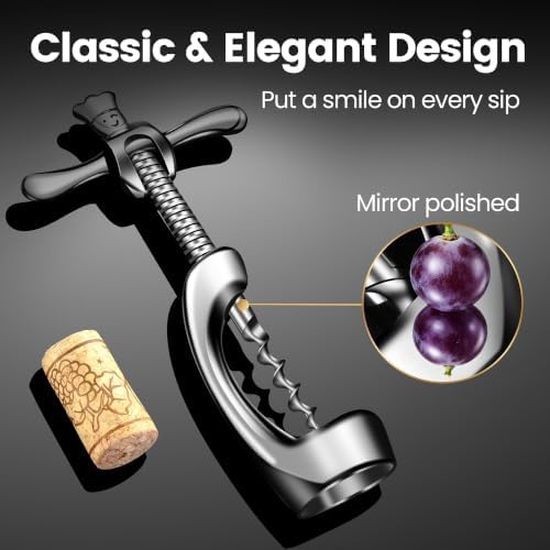Gourmet Easy Deluxe Wine Opener, Manual Corkscrew, No Broken Bits Design
