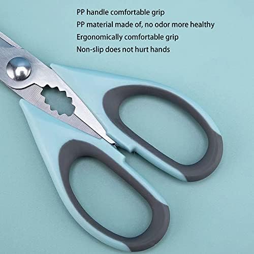 Left Handed Scissors - Multifunctional, Heavy Duty for Meat & Poultry, Safe Food Scissors - Stainless Steel