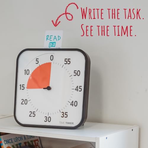 TIME TIMER 12 inch Visual Timer 60 Minute Kids Desk Countdown Clock with Dry Erase Activity Card, Also Magnetic for Classroom, Homeschooling Study Tool, Task Reminder, Home and Kitchen Timer