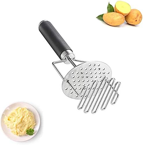 Potato Masher, Premium Heavy Dual-Press Stainless Steel Potato Ricer for Baby Food, Fruits, Vegetables, Baking, With Non Slip Handle