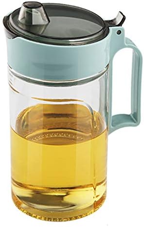 TENTA KITCHEN Olive Oil Vinegar Syrups Bottle Dispenser Cruet - 650ml(22Oz) Oil Bottle Glass With No Drip Plastic Bottle Spout And Protective Cap(Green 1PC)