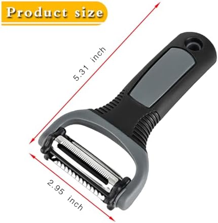3-in-1 Rotary Vegetable Peeler with 3 Blades, Multi-Function Stainless Steel Peeler & Julienne Slicer, Non-Slip Grip Handle for Potato, Carrot, Fruit, Kitchen Gadgets