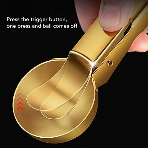 Ice Cream Scoop with Trigger – Stainless Steel Portion Scooper for Cookies, Muffins & Meatballs – Easy Release Disher for Baking, Commercial & Home Kitchen – Gold