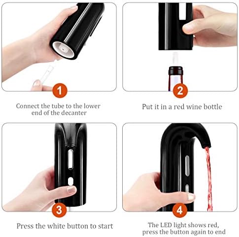 Electric Wine Aerator,Wine dispenser,Aeration and Decanter Wine Pourer Spout,Red White Wine Accessories, Best Wine Gifts for Wine Lovers-Black