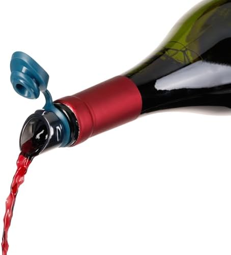 Innovine Wine Aerator Pourer with Built In Stopper, Tilt Design to Enhanced Flavor and Smooth Taste, Easy Pour, No Drip, Perfect for Red & White Wines, Home Bar Accessories, Set of 1, Dark Teal