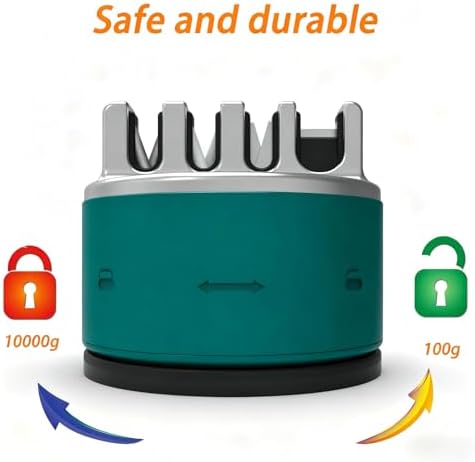 VIRO Compact Suction Kitchen Chef Knife Scissors Sharpener for Straight & Serrated Knives, 4-Stage Knife Sharpening Tool Helps Repair and Restore Blades, Lake Green