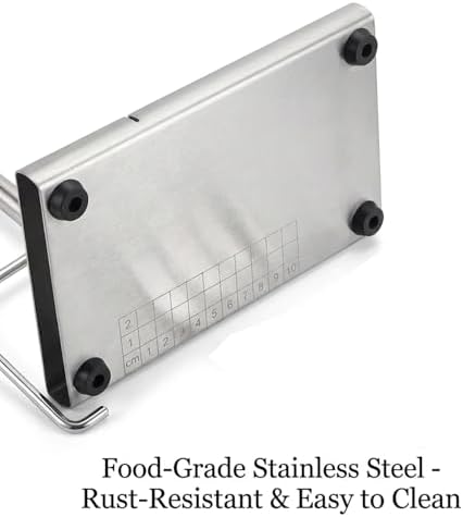 Versatile Stainless Steel Cheese Slicer with 6 Replacement Wires & Cutting Board Metal Cheese Cutter for Block Cheese Slices (Silver)