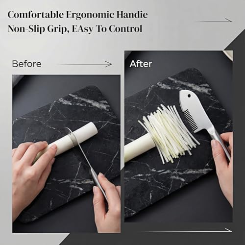 2 in 1 Julienne Peeler, Vegetable Peeler Stainless Steel, Precision Julienne Blade, Multi-Functional Vegetable Julienne Slicer Quick & Easy Kitchen Shredder Tool for Fruit, Potatoes, Carrot (1PC)