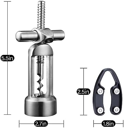 screwpull-levers wine opener corkscrew self pulling corkscrew 18/8 stainless steel wine opener