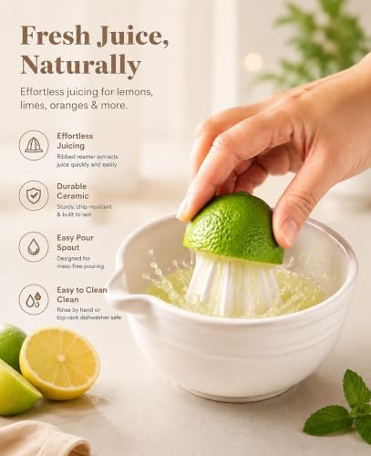 Lemon Squeezer Ceramic Citrus Juicer Bowl Manual Juicer Orange Juicer 18oz