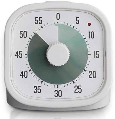 Tiempo Square 60-Minute Visual Analog Timer, Pause Function, 6 Alarm Modes, Magnetic Productivity Focus Desk Timer for Kids, ADHD, Study, Work, Kitchen, Dark Green