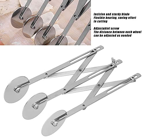 3 Wheel Pastry Cutter, Stainless Pizza Slicer Stainless Steel Multi Wheel Dough Roller Divider Pastry Cutter Biscuits Pastry Pizza Cutter Baking Tools