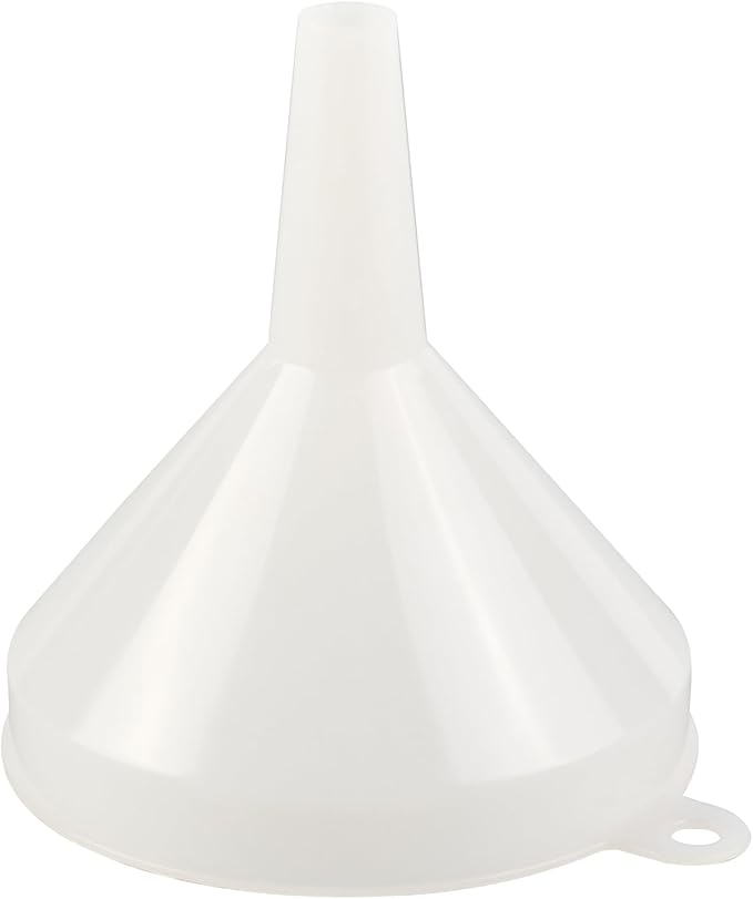 Restaurantware-Met Lux 8-ounce Plastic Funnel, 1 Plastic Funnel - Precise Spout, White Pouring Tool, Wide Spout, For Transferring Ingredients