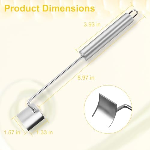 Long Handle Stainless Steel Corn Peeler,Easy Clean Corn on the Cob Remover for Home Kitchen and Outdoor Dining