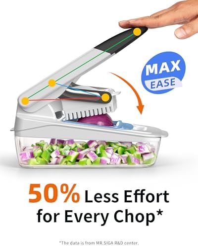 MR.SIGA Vegetable Chopper with Container, Vegetable Cutter for Onion Fruit