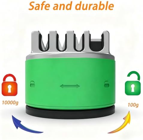 VIRO Compact Suction Kitchen Chef Knife Scissors Sharpener for Straight & Serrated Knives, 4-Stage Knife Sharpening Tool Helps Repair and Restore Blades, Grass Green
