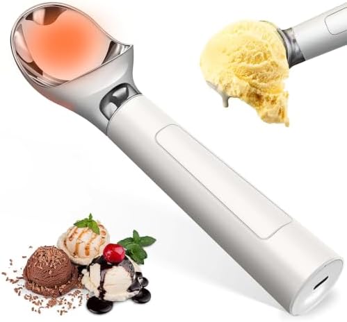 Heated Ice Cream Scoop, Rechargeable Waterproof Electric Ice Cream Scoop