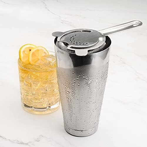 Boston Cocktail Shaker Set, Weighted 28oz Unweighted 18oz Shaker Tins, 304 Stainless Steel Leak-Proof Drink Mixer Cup, Metal Bartender Tools for Home Bar & Commercial, Silver