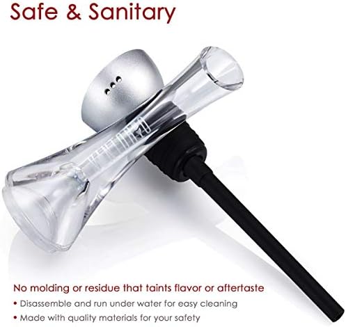 Vintorio Wine Aerator Pourer - Premium Aerating Pourer and Decanter Spout (Silver)