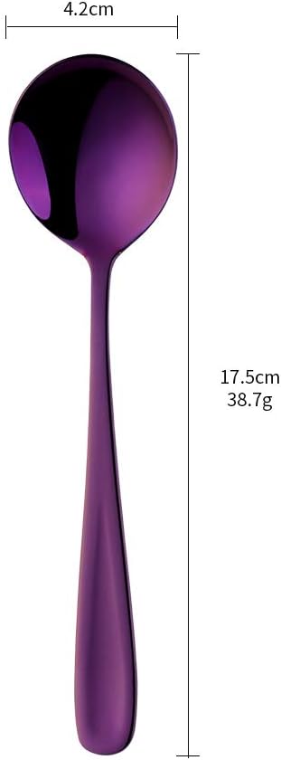 Buyer Star Bouillon Spoon Sets, 7-Inch Round Soup Spoons, Stainless Steel Finished Table Dinner Spoons