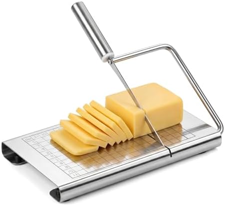 Cheese Slicer for Block Cheese with Blade, Manual Cheese Cutter Board