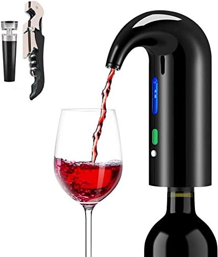 Fathers Day Gift Electric Wine Aerator & Automatic Wine Dispenser – 1-Button Instant Aeration, Decanter Wine Pourer for Red & White Wine, USB Rechargeable Wine Accessories – Best Wine Gift for Men