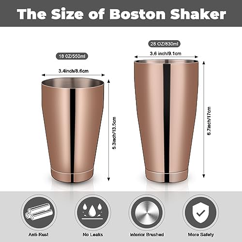 Sabary 6 Pcs Shakers Bartending Boston Cocktail Shaker, Bronze