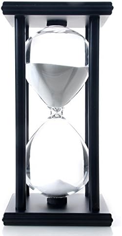 45 Minutes Hourglass, Wood Sand Timer, White
