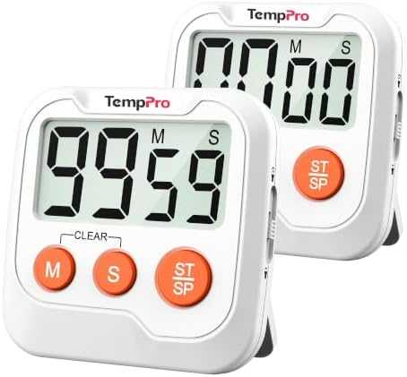 TempPro TM03 Digital Timer with 2 Alarm Volume & Strong Magnetic Back