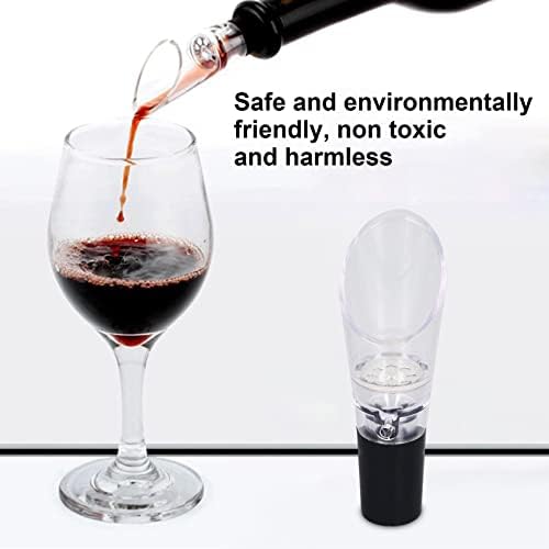 Wine Pourer, 4PCS Wine Aerator PC Decanter Bottle-Top Aerator with Pour Spout for Instant Wine Aeration in Household Party(Silver)