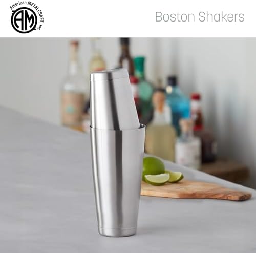 American Metalcraft BSSET Boston Shaker Set, Stainless Steel, Weighted, 18 oz. and 28 oz.