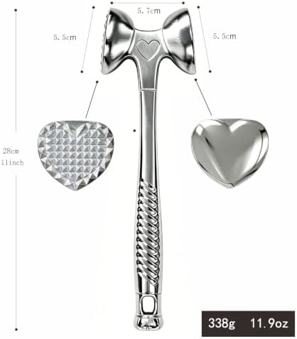 Heart Shaped Meat Tenderizer Hammer Non Slip Ergonomic Handle Kitchen Mallet for Steak Chicken