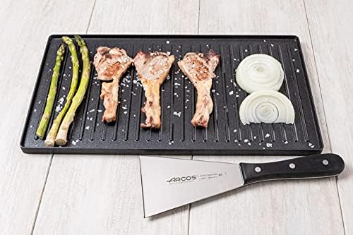 Arcos Universal Series Black Spatula - Nitrum Stainless Steel Blade 5"x3.5" - Polyoxymethylene Handle - Resistant to High/Low Temps (-40ºC to 150ºC) - Stainless Steel Riv