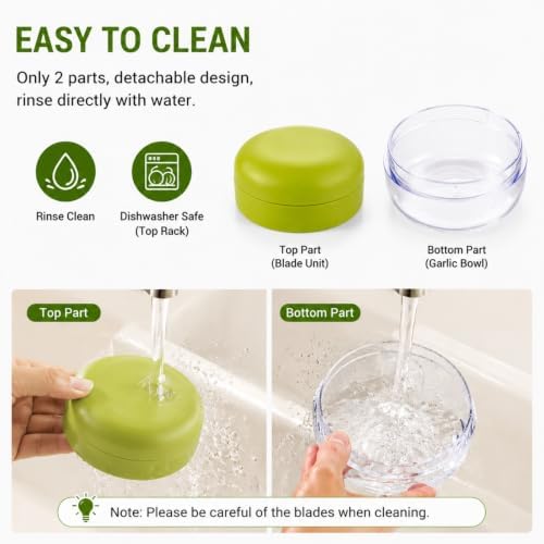 Garlic Press, Manual Garlic Chopper Mini with Stainless Steel Blades.(1)